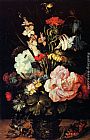 Roelandt Jacobsz Savery Canvas Paintings - Flowers In A Vase